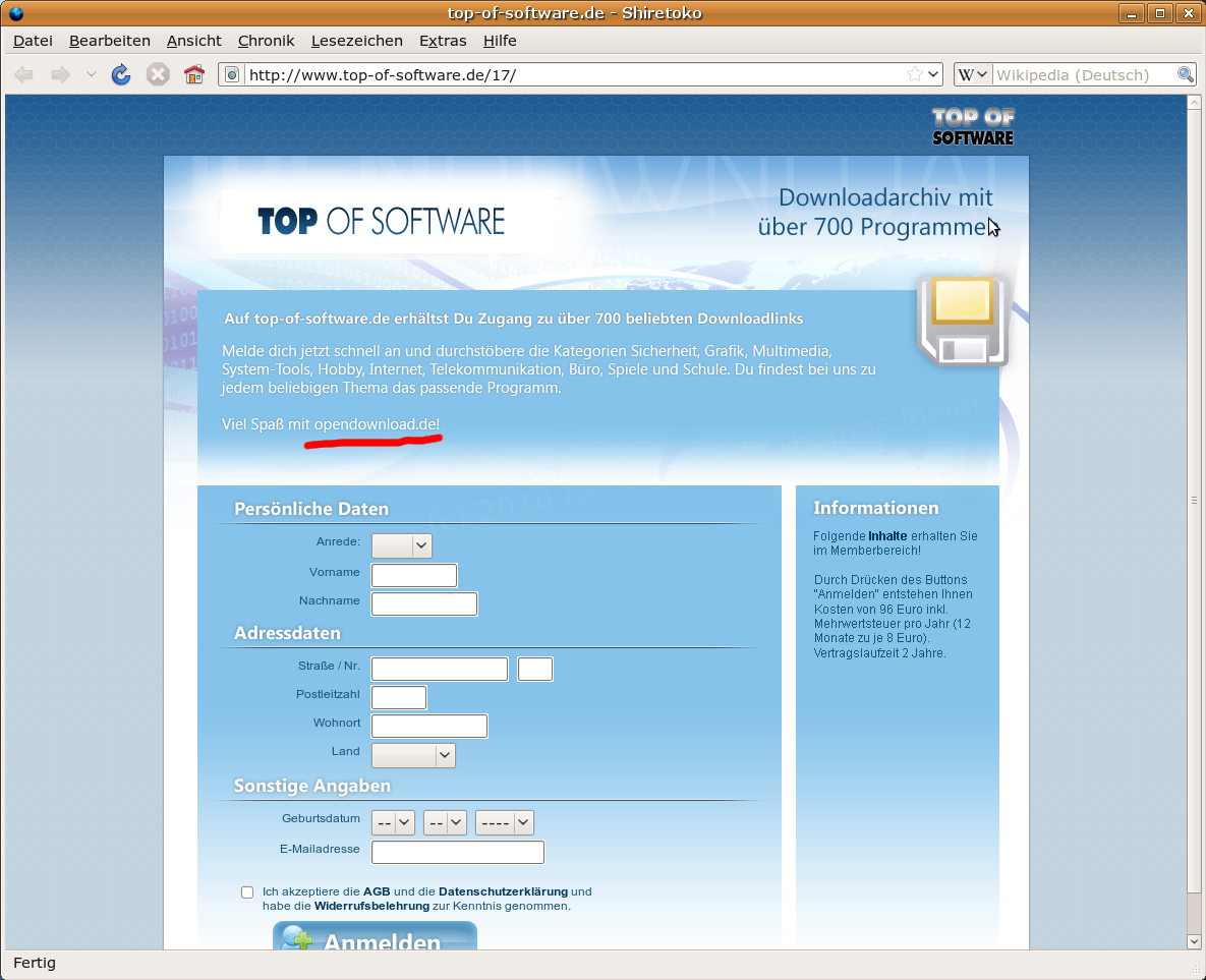 Screenshot Beweis Verbindung top of software und Opendownload Screenshot Beweis Verbindung top of software und Opendownload